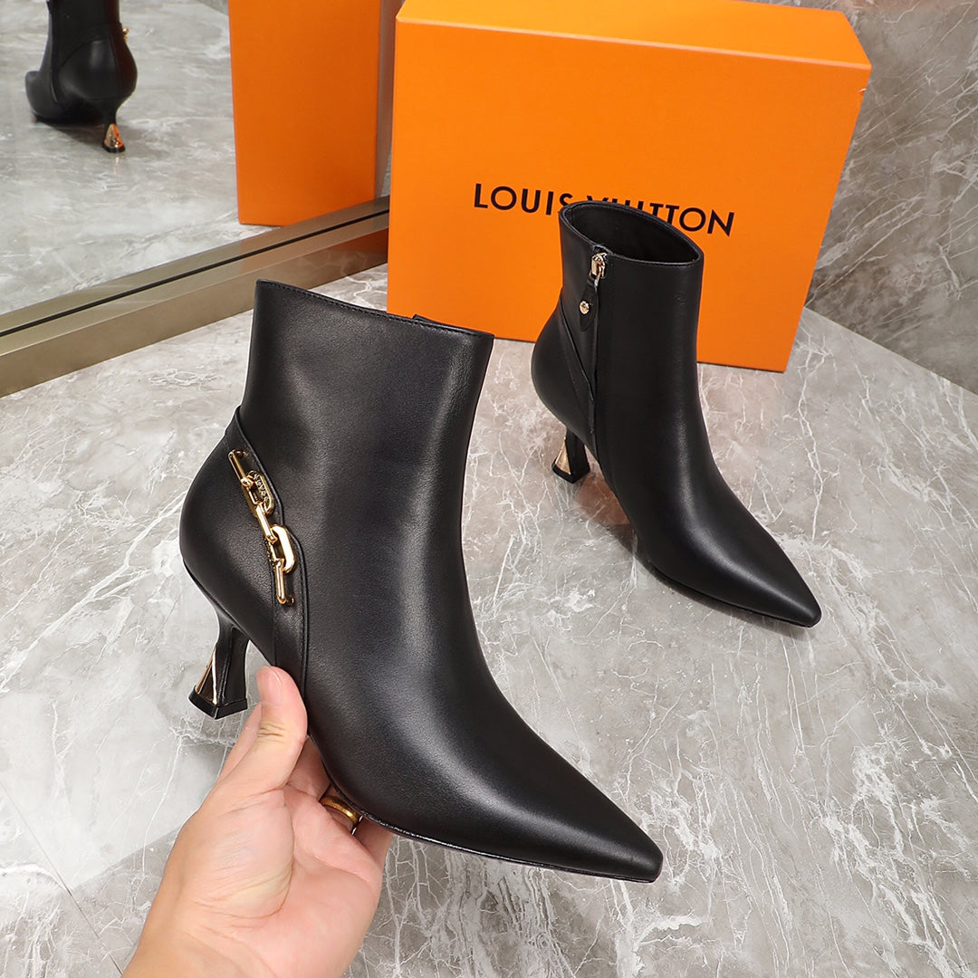 Louis Vuitton Sparkle Ankle Boot 65mm Black Lambskin