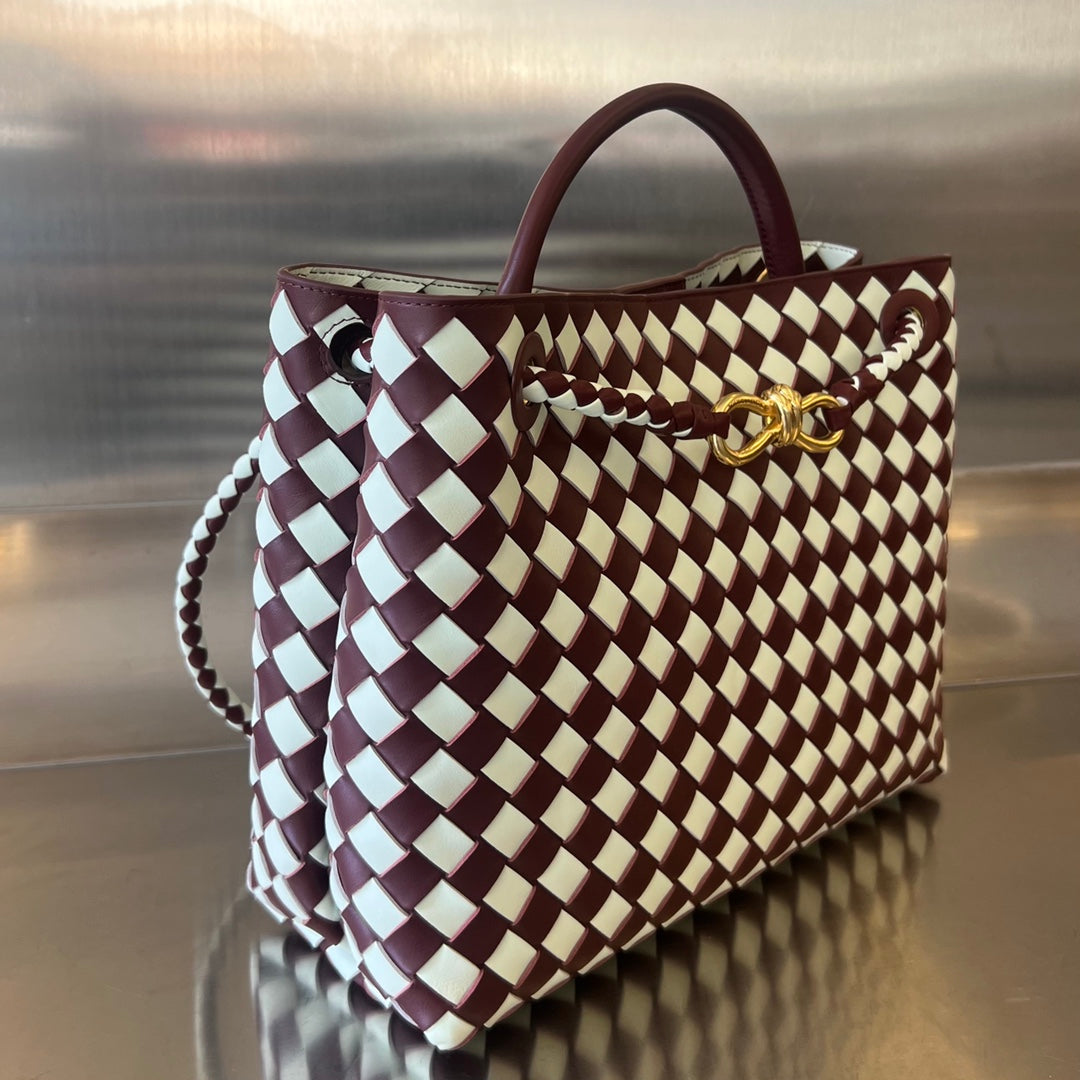Bottega Veneta MEDIUM ANDIAMO 32 IN RED WHITE CALFSKIN