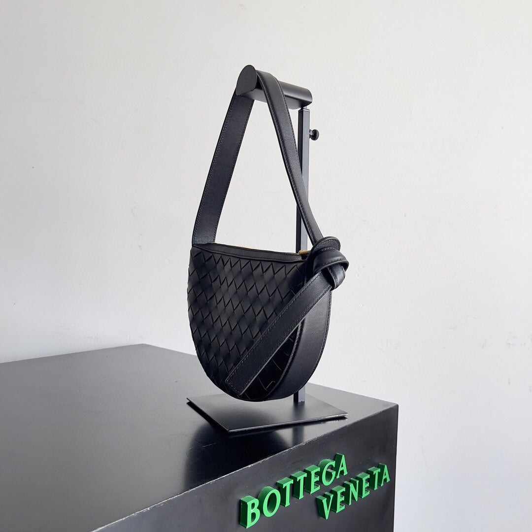 Bottega Veneta BV Mini Sunrise 23cm Black Calfskin Ghw