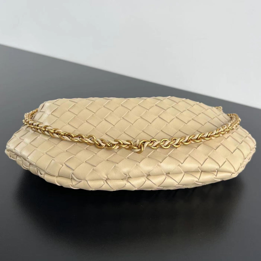 Bottega Veneta SARDINE 33 WITH CHAIN IN BEIGE LAMBSKIN