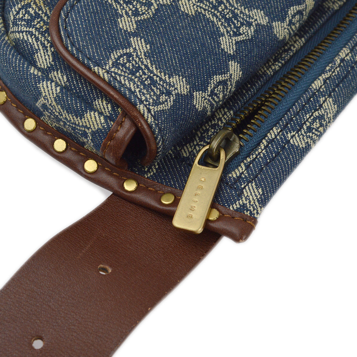 Celine Blue Denim Macadam Bum Bag Waist Pouch