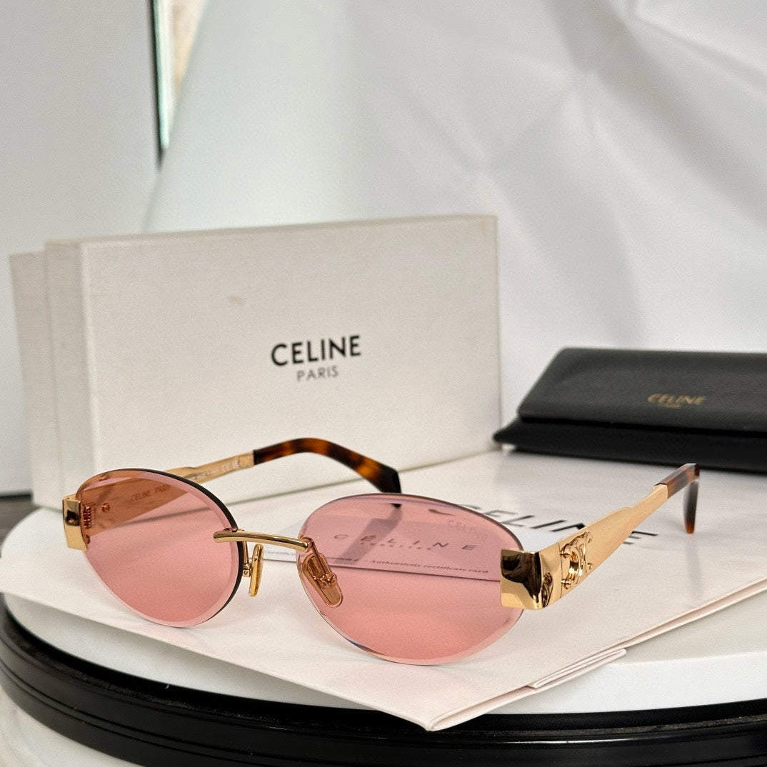 Celine TRIOMPHE OVAL SUNGLASS CL40240l IN METAL