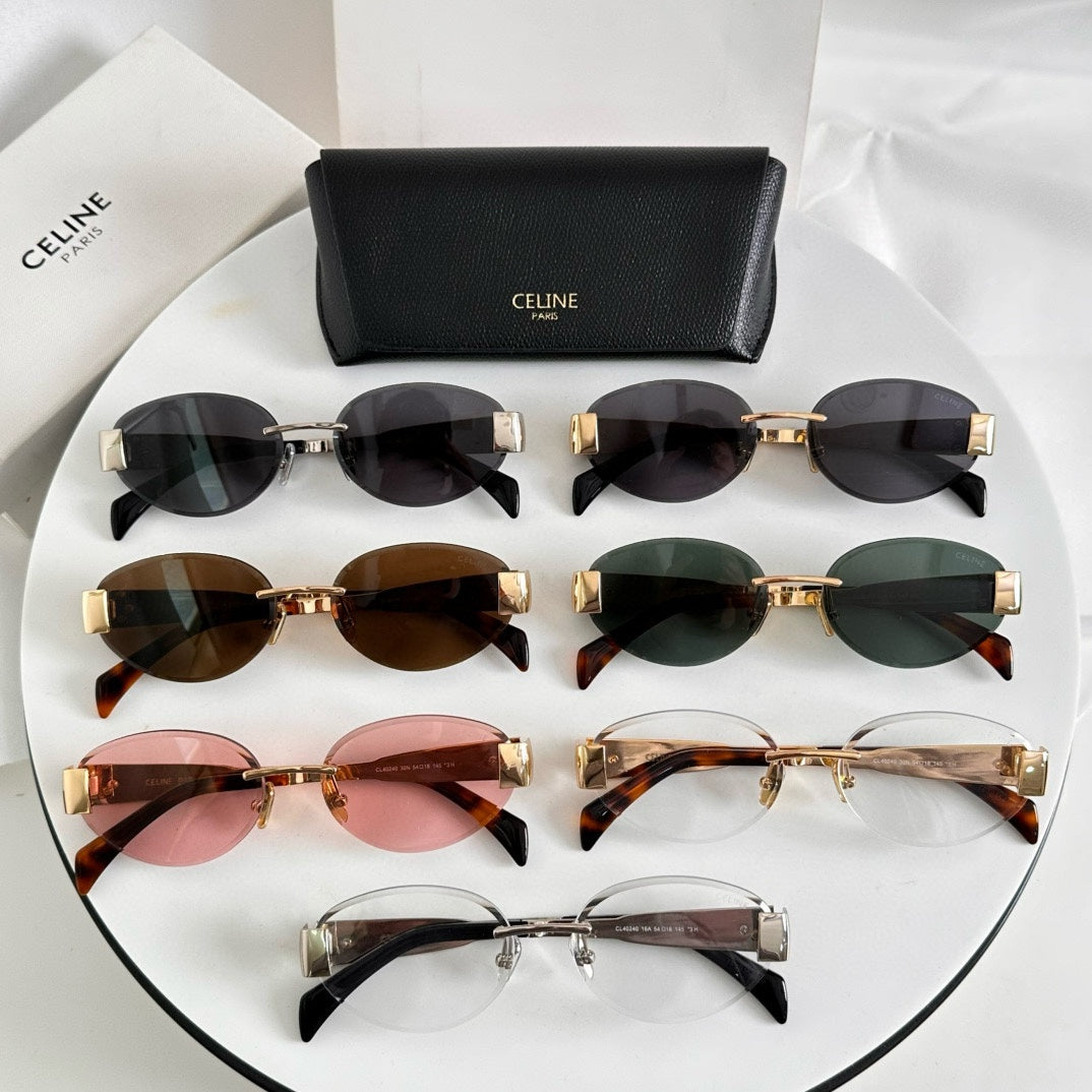 Celine TRIOMPHE OVAL SUNGLASS CL40240l IN METAL