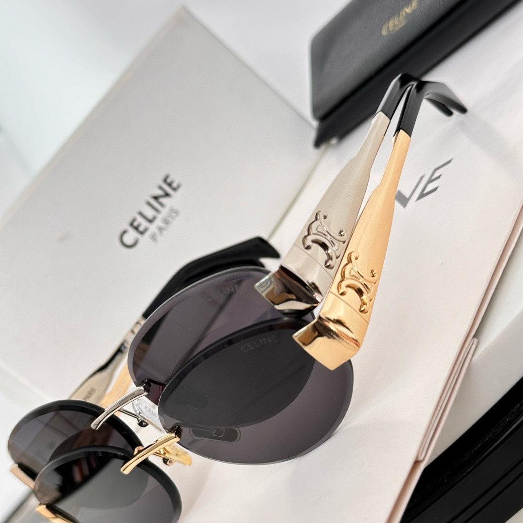 Celine TRIOMPHE OVAL SUNGLASS CL40240l IN METAL