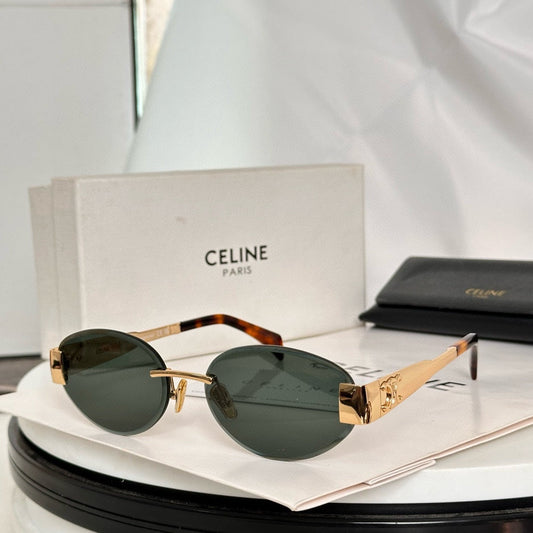 Celine TRIOMPHE OVAL SUNGLASS  CL40240l IN METAL