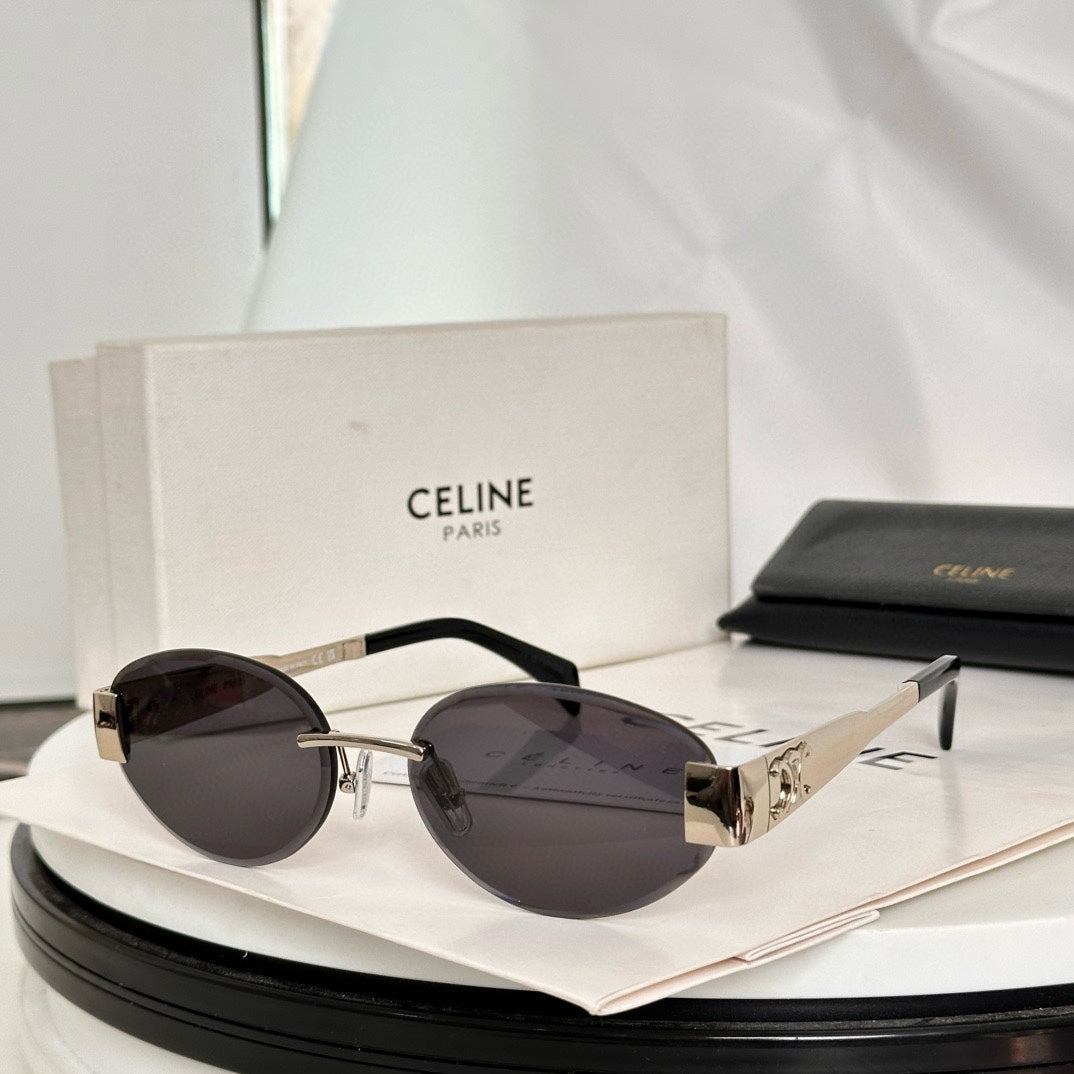 Celine TRIOMPHE OVAL SUNGLASS CL40240l IN METAL