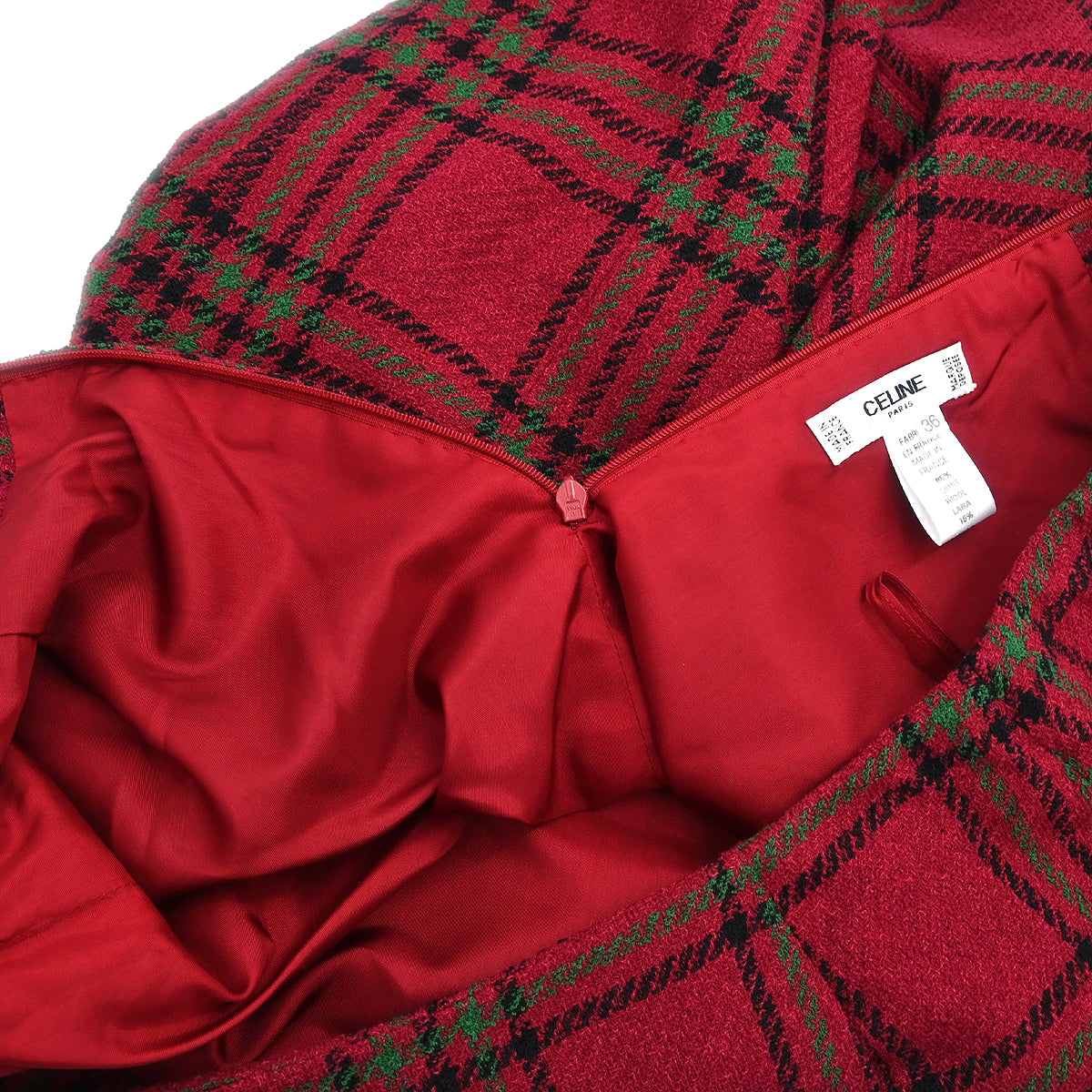 Celine Jacket Skirt Suit Set Red #36