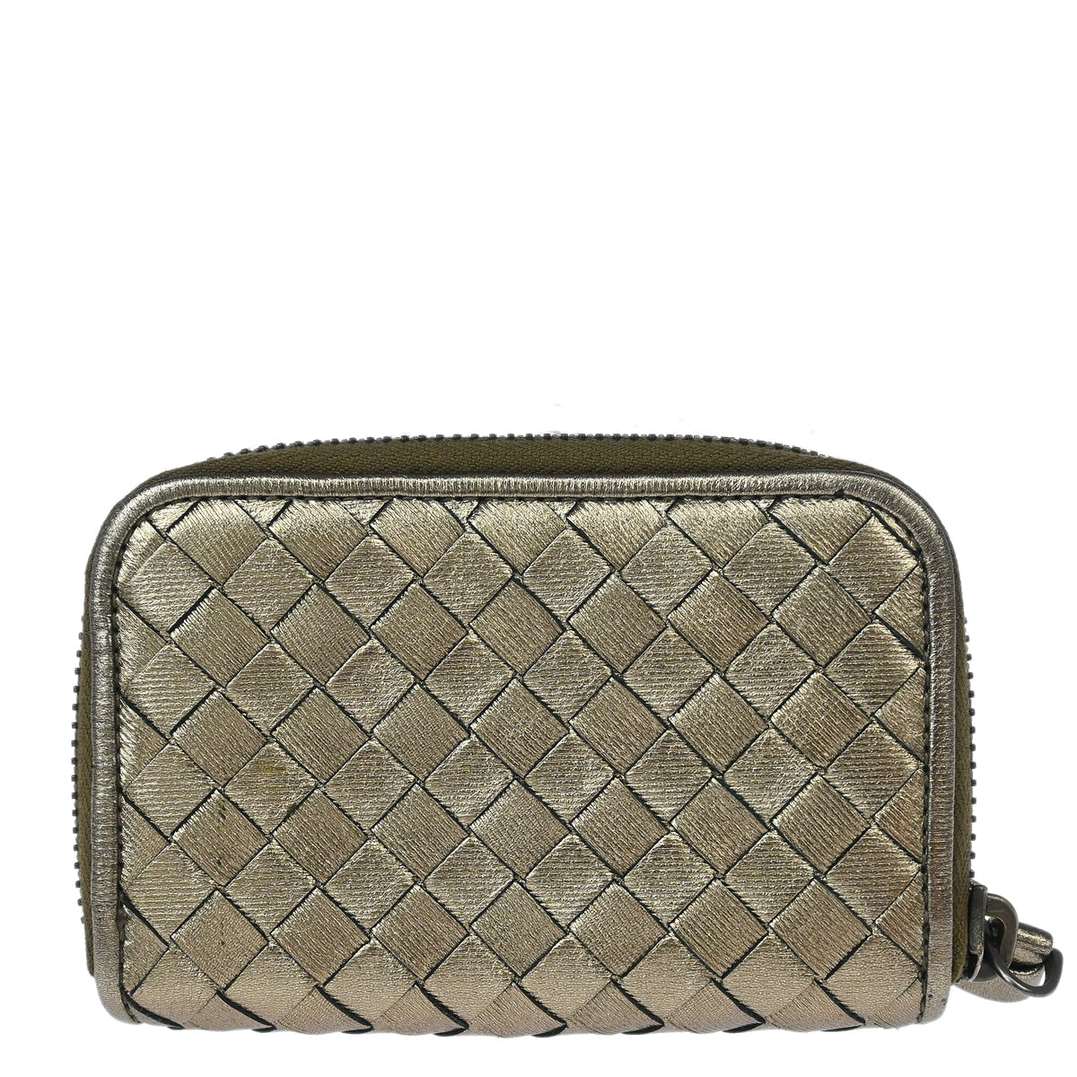Bottega Veneta Bronze Intrecciato Coin Case Wallet