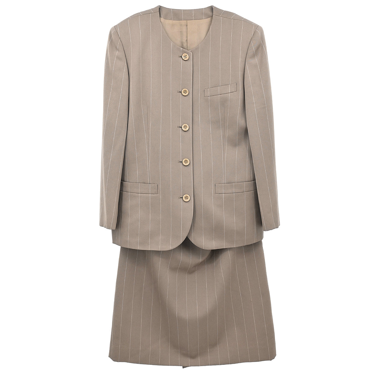 Burberrys Setup Suit Jacket Skirt Brown #36-38
