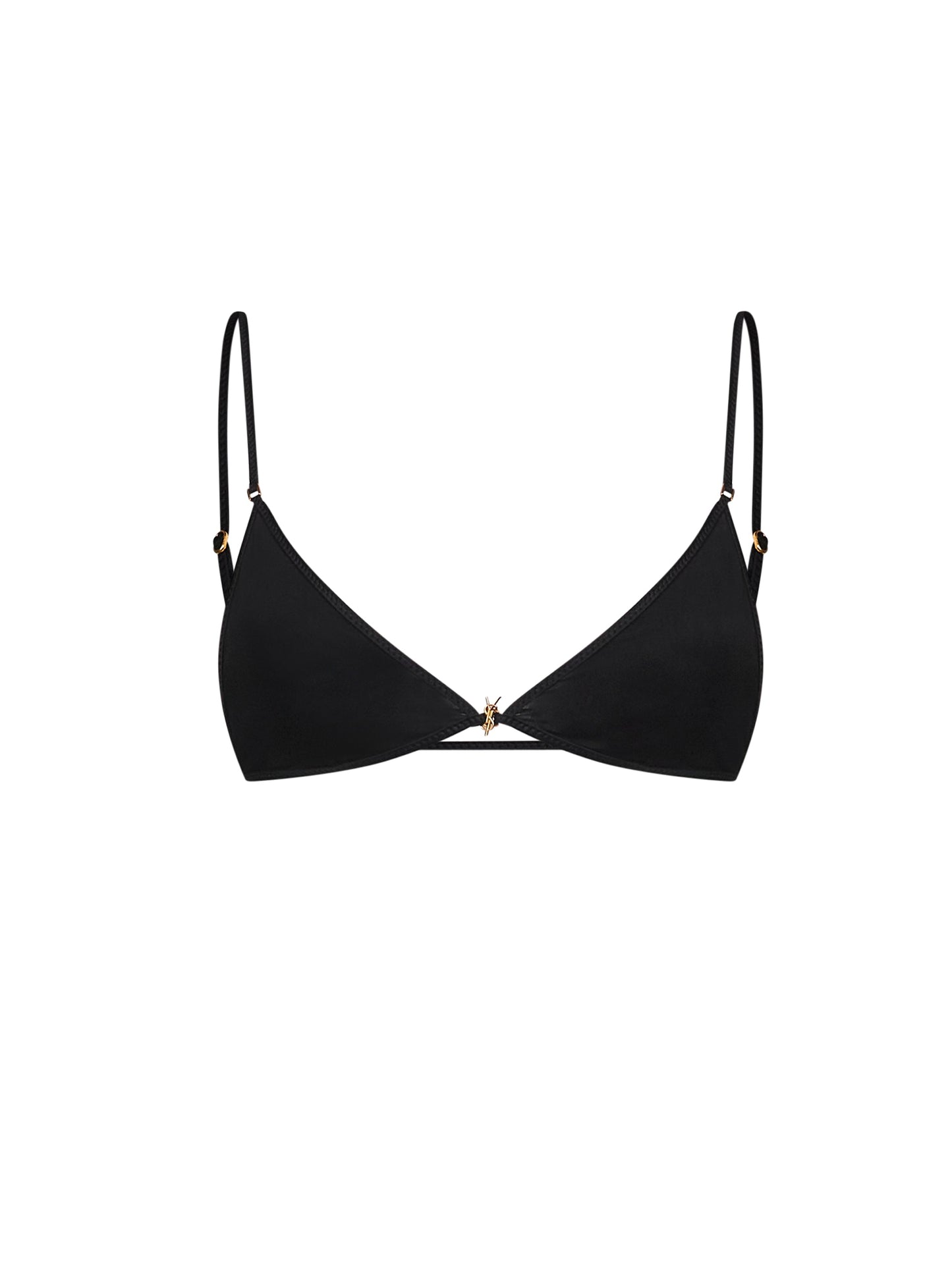 Saint Laurent Women Black Stretch Viscose Triangle Bra