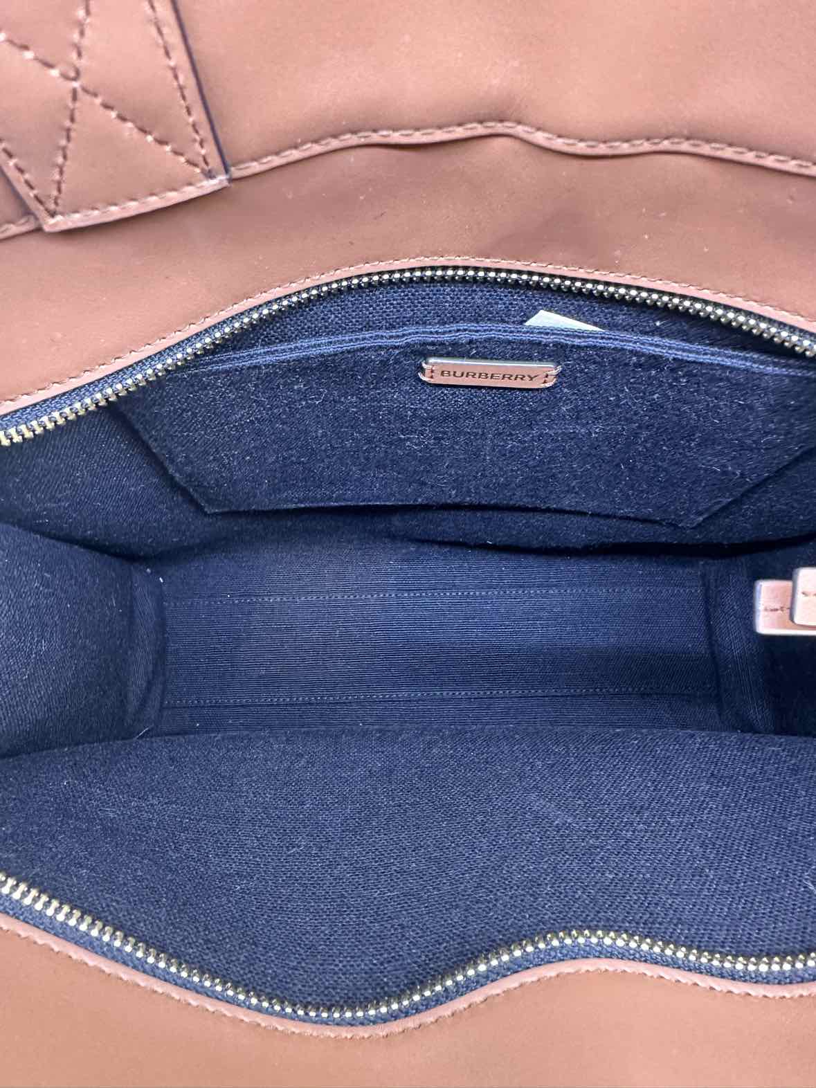 BURBERRY Black, Brown Leather Canvas Solid Handbag