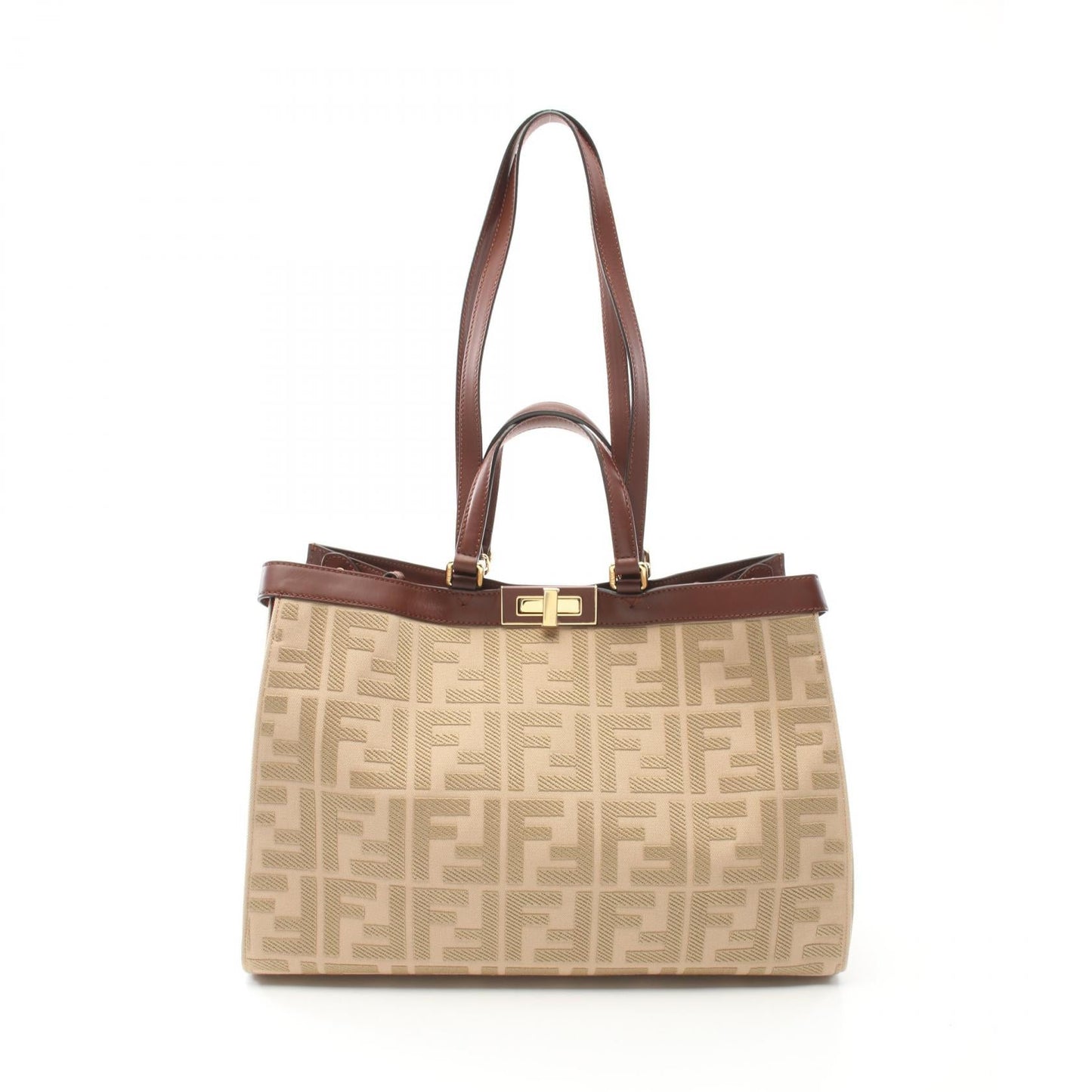 Fendi Peekaboo X-Tote Medium Canvas Leather Bag