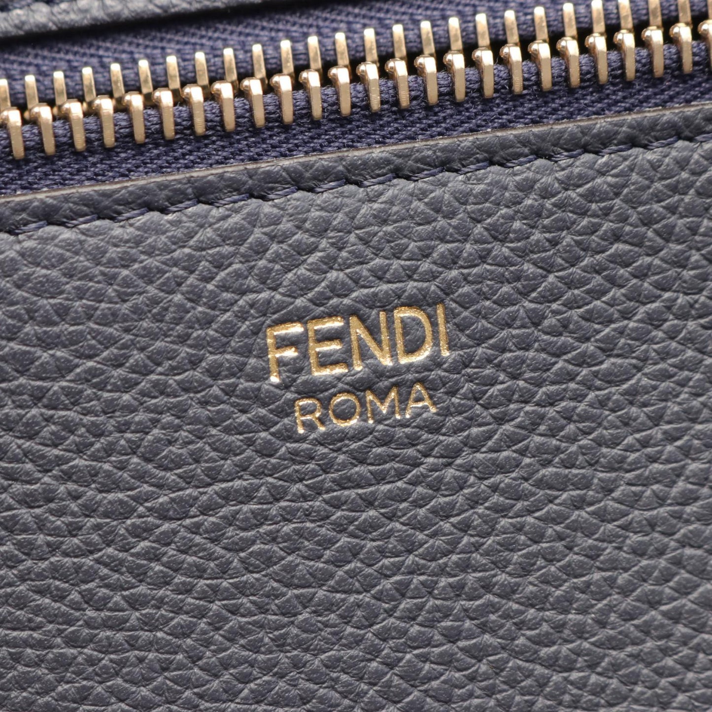 Fendi Large FF Chenille Tote Bag Leather Denim