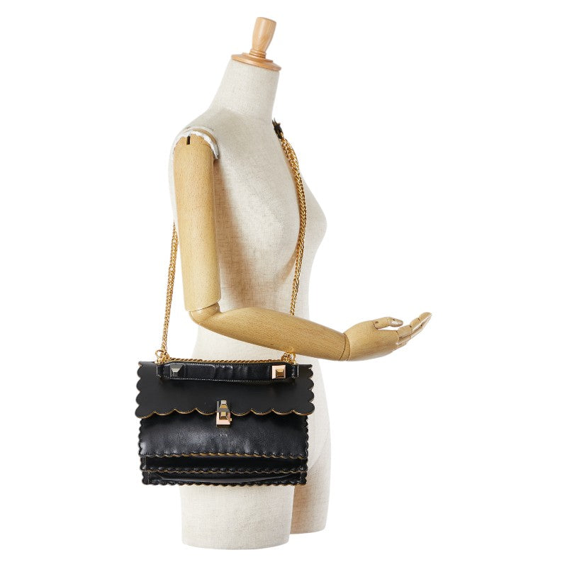 Fendi Leather Kan I Chain Shoulder Bag 8BT283