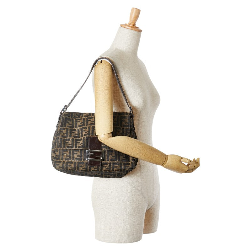Fendi Mamma Bucket Shoulder Bag Canvas Leather