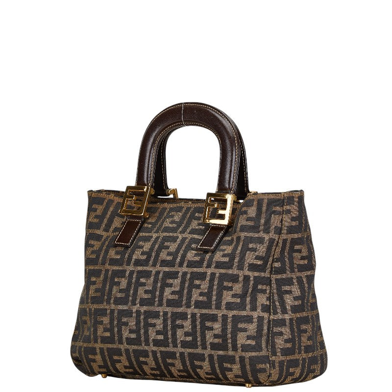 Fendi Zucca Canvas Leather Handbag