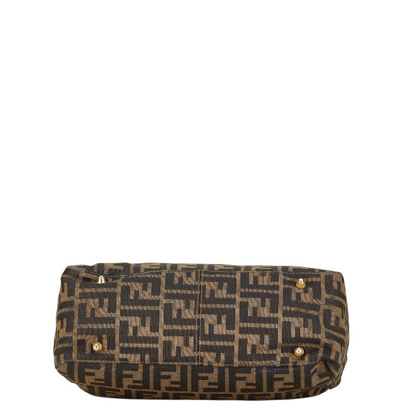 Fendi Zucca Canvas Leather Handbag