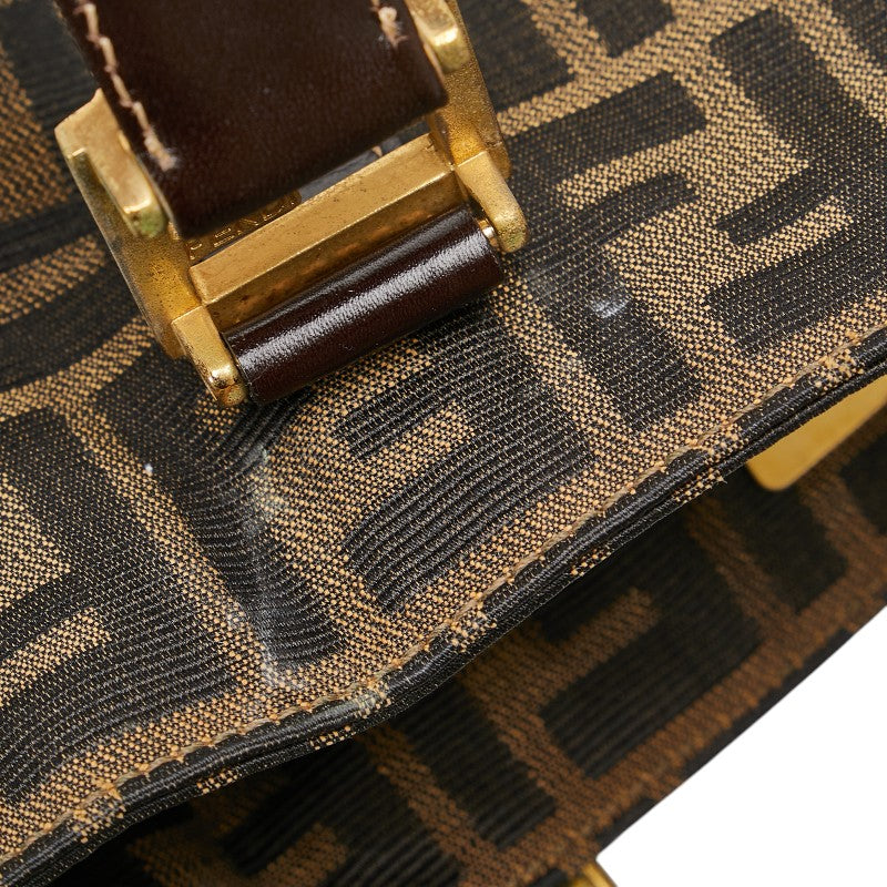 Fendi Zucca Canvas Leather Handbag