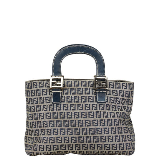 Fendi Zucchino Canvas Leather Handbag 26793