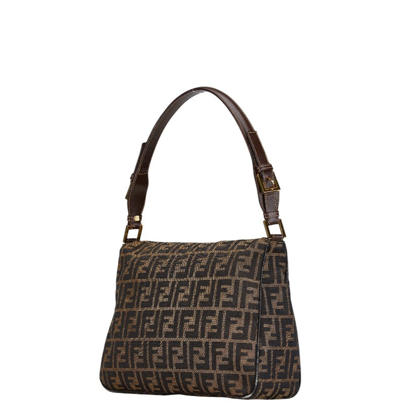 Fendi Zucca Canvas Leather Shoulder Bag