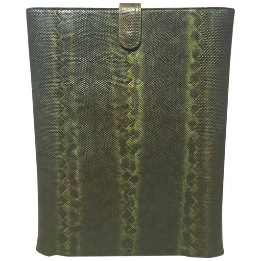 BOTTEGA VENETA Green Lizard IPad Case