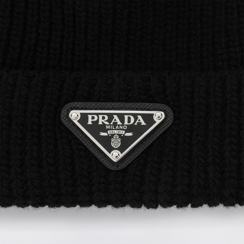 Prada Wool Hat With Triangle Logo Men