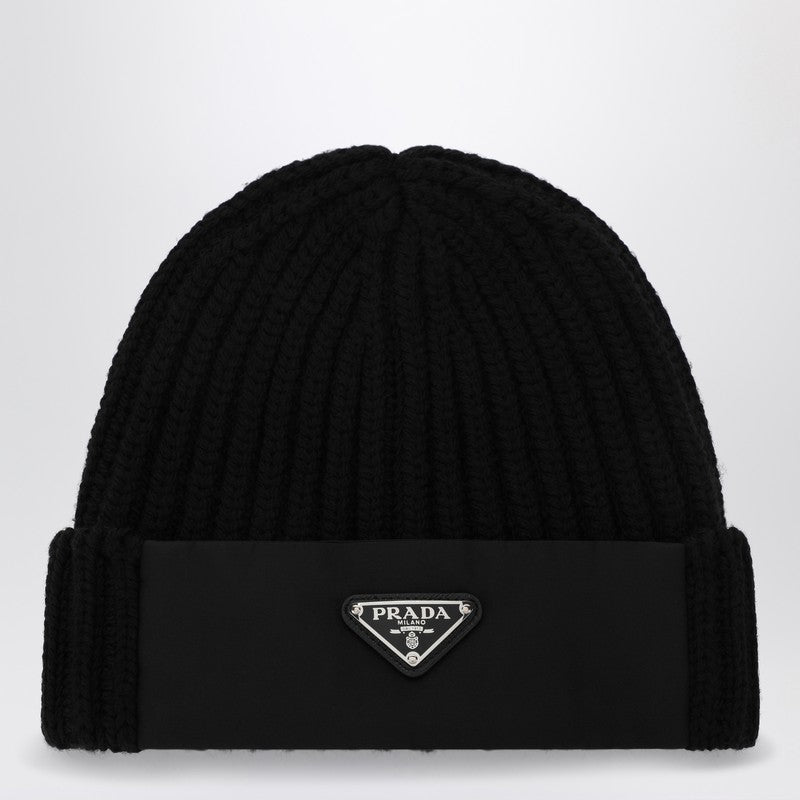 Prada Wool And Re-Nylon Hat With Triangle Logo Men