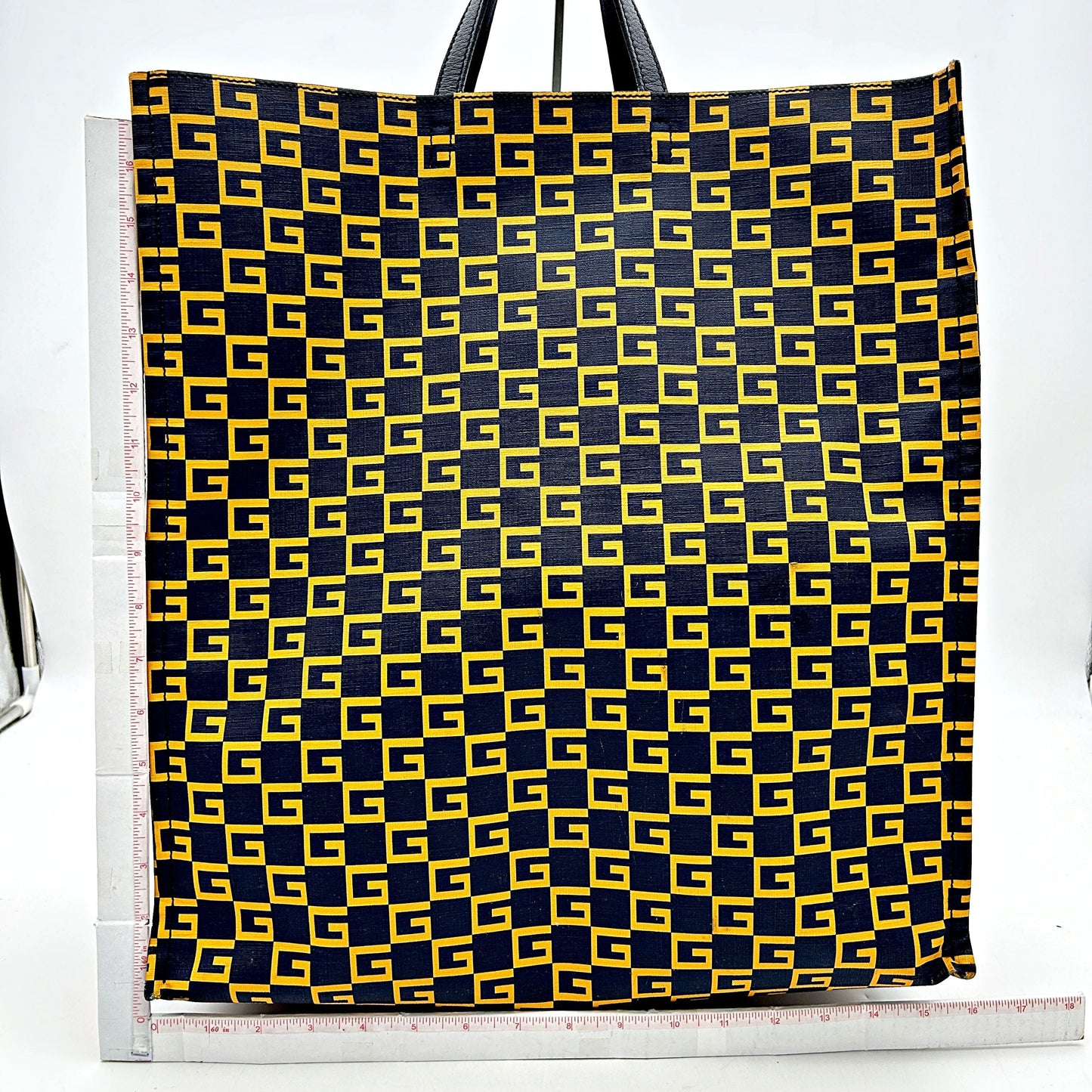 Gucci Blue/Yellow GG Supreme Coated Canvas Square G Tote LA19850