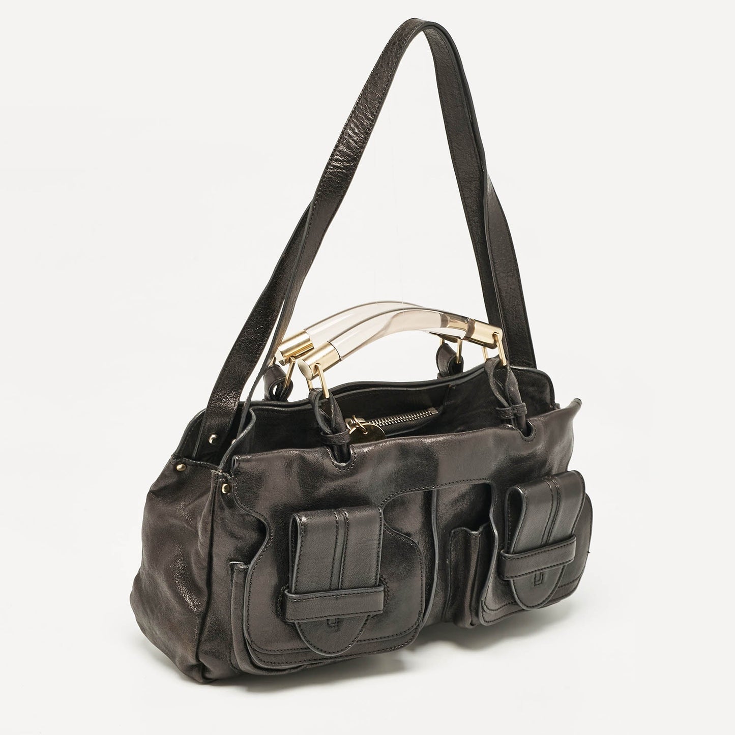 Chloe Black Leather Medium Saskia Satchel