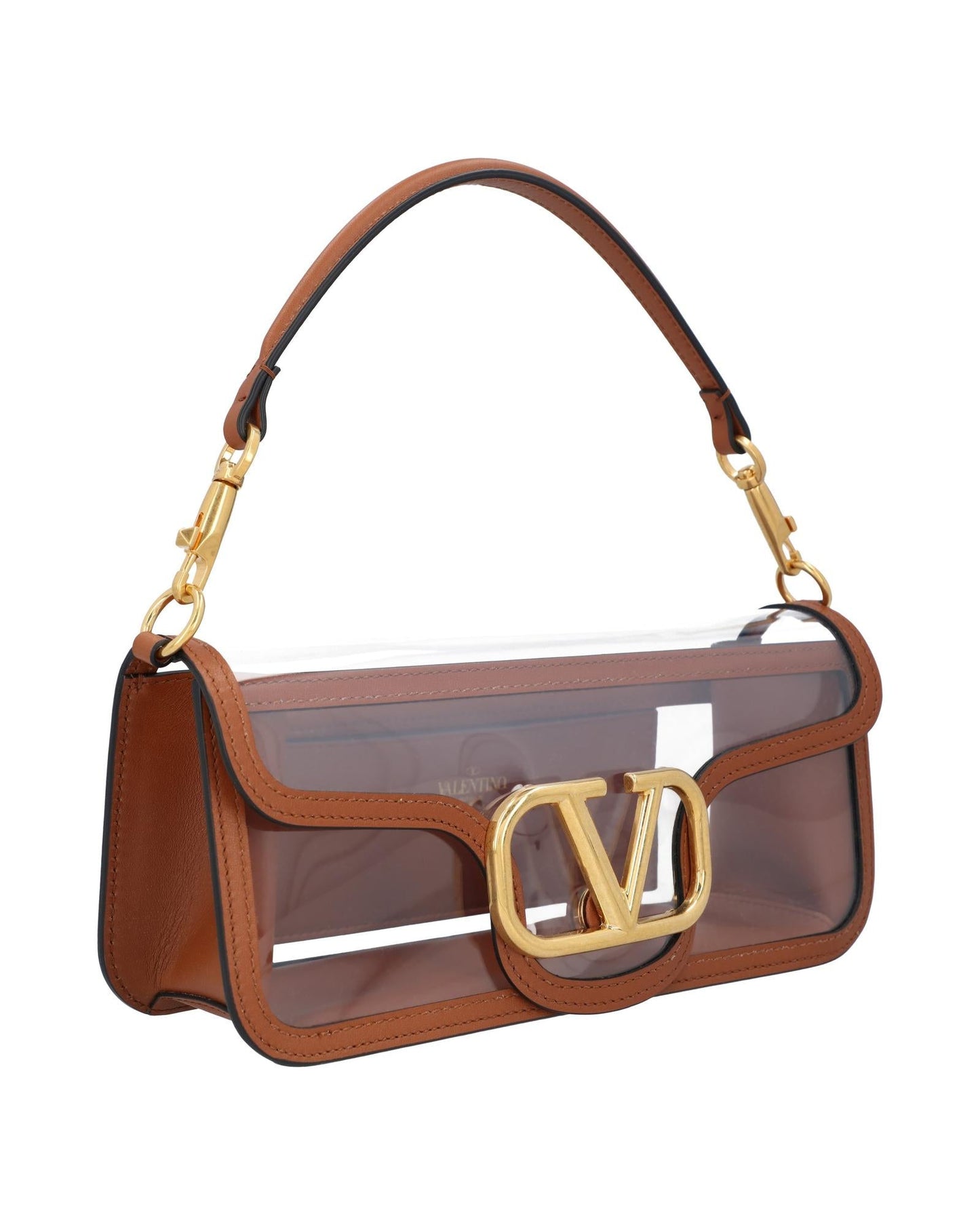 Valentino Garavani Roman Stud Transparent Shoulder Bag Women Brown | Brown