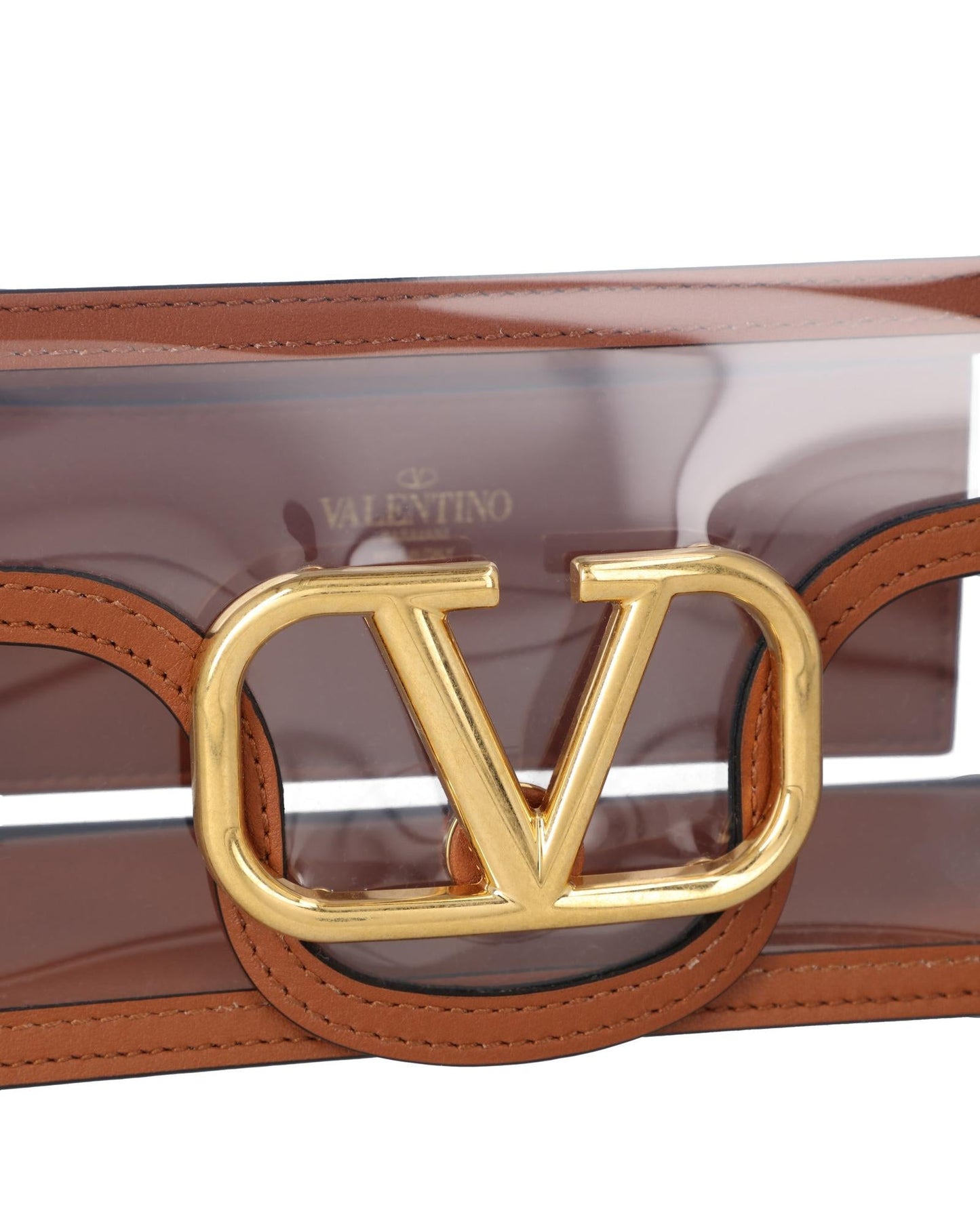 Valentino Garavani Roman Stud Transparent Shoulder Bag Women Brown | Brown
