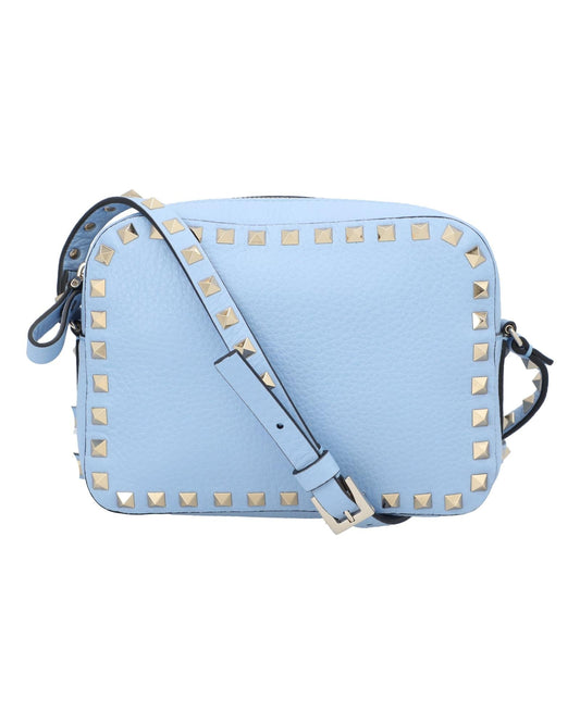 Valentino Garavani Rockstud Small Leather Crossbody Women Blue | Blue Handbags ONE SIZE blue | blue