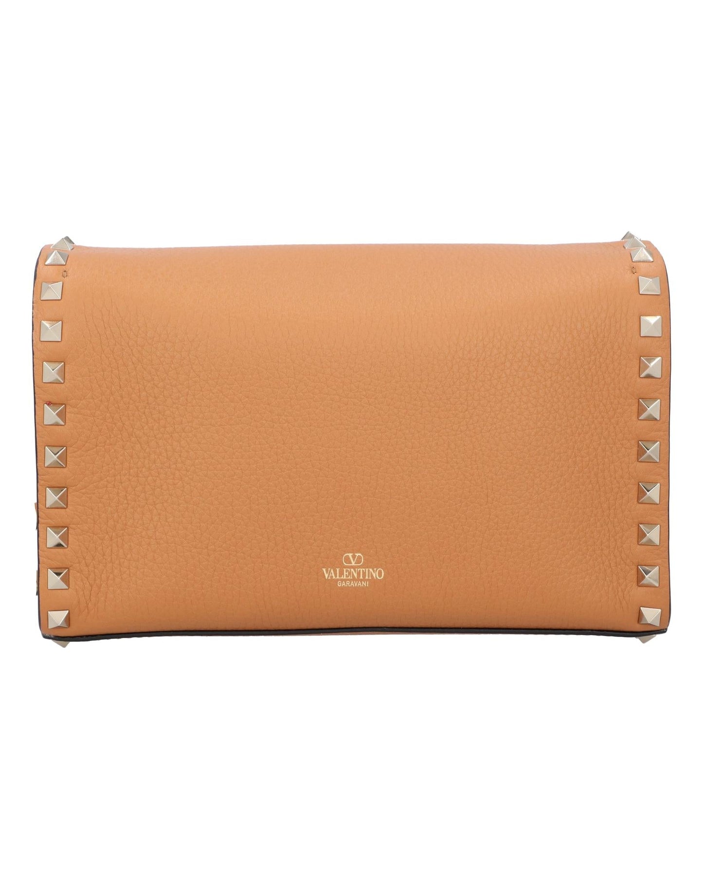 Valentino Garavani Rockstud Shoulder Bag Leather Women Brown | Brown Handbags