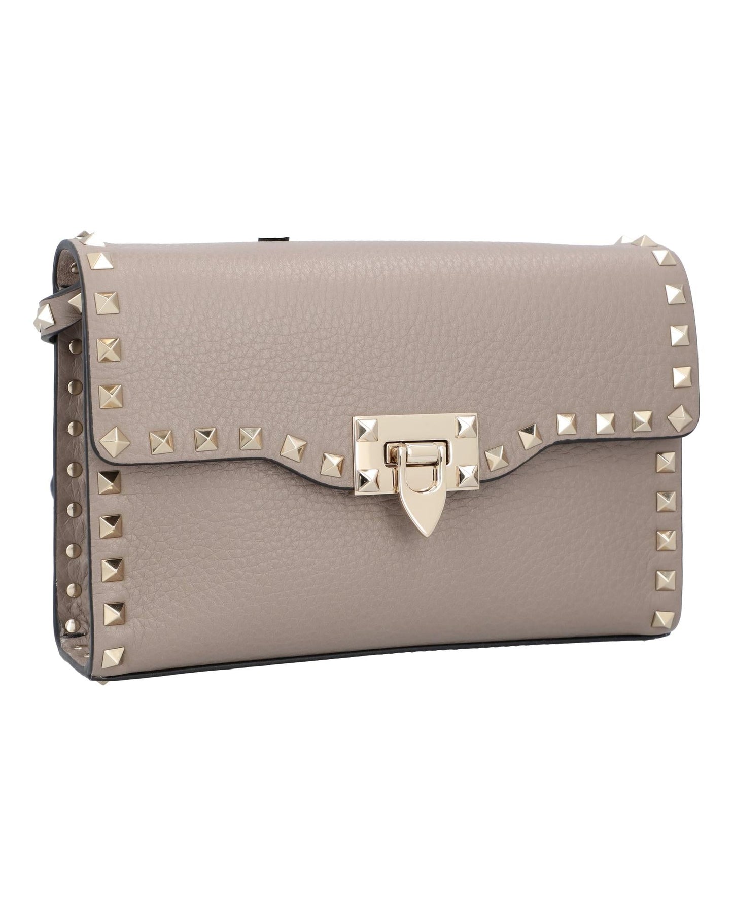 Valentino Garavani Rockstud Shoulder Bag Leather Women Grey | Grey Handbags