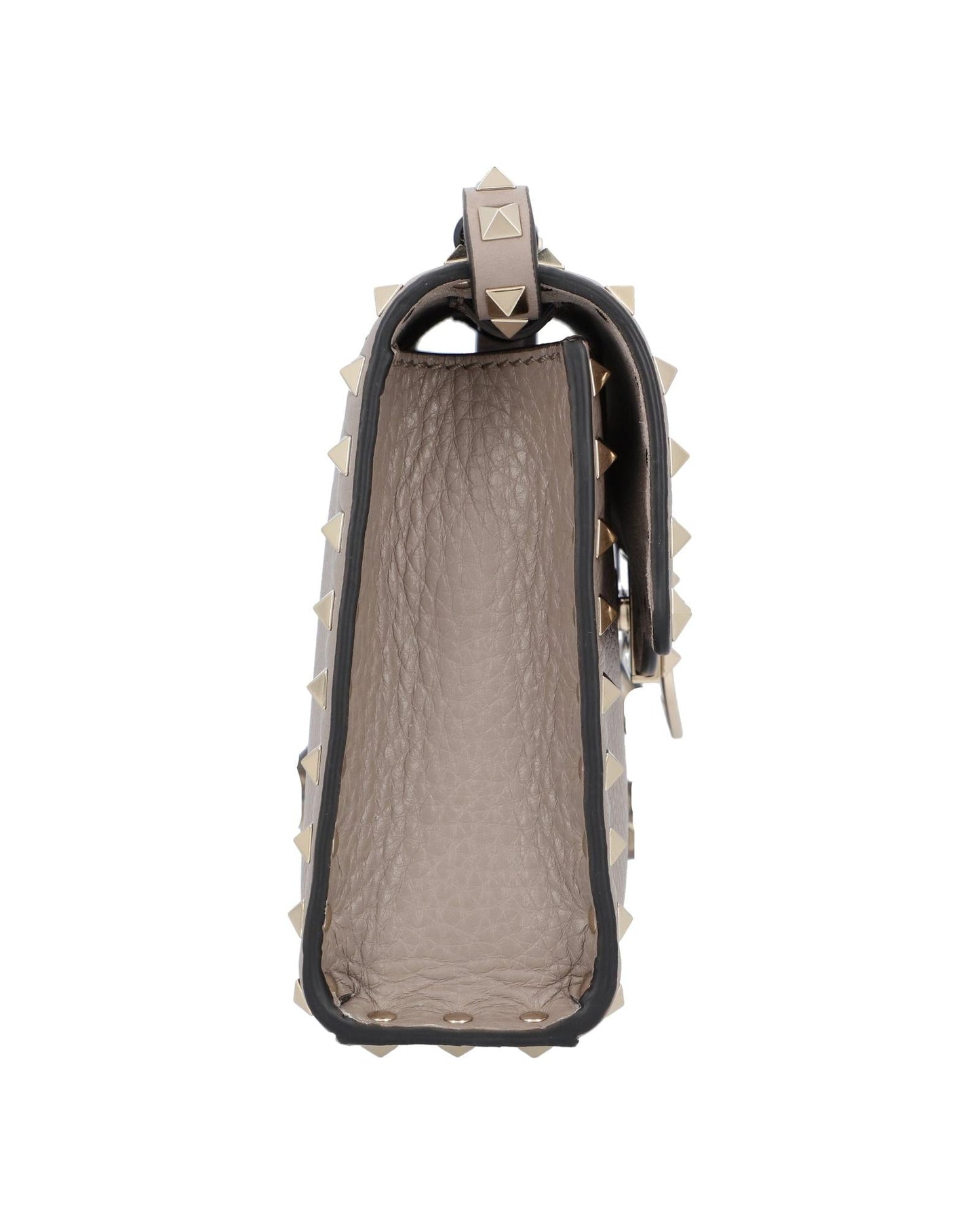Valentino Garavani Rockstud Shoulder Bag Leather Women Grey | Grey Handbags