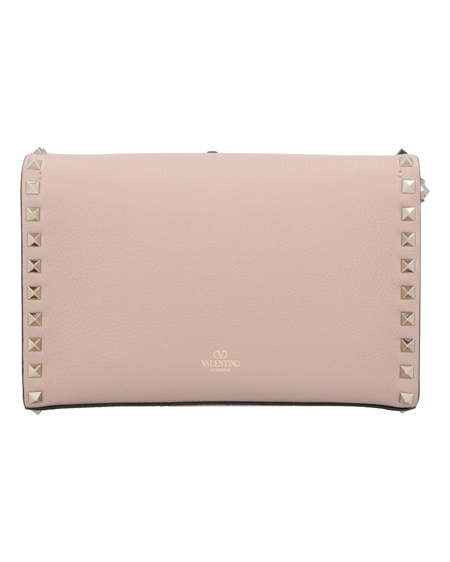 Valentino Garavani Rockstud Shoulder Bag Leather Women Brown | Beige Handbags