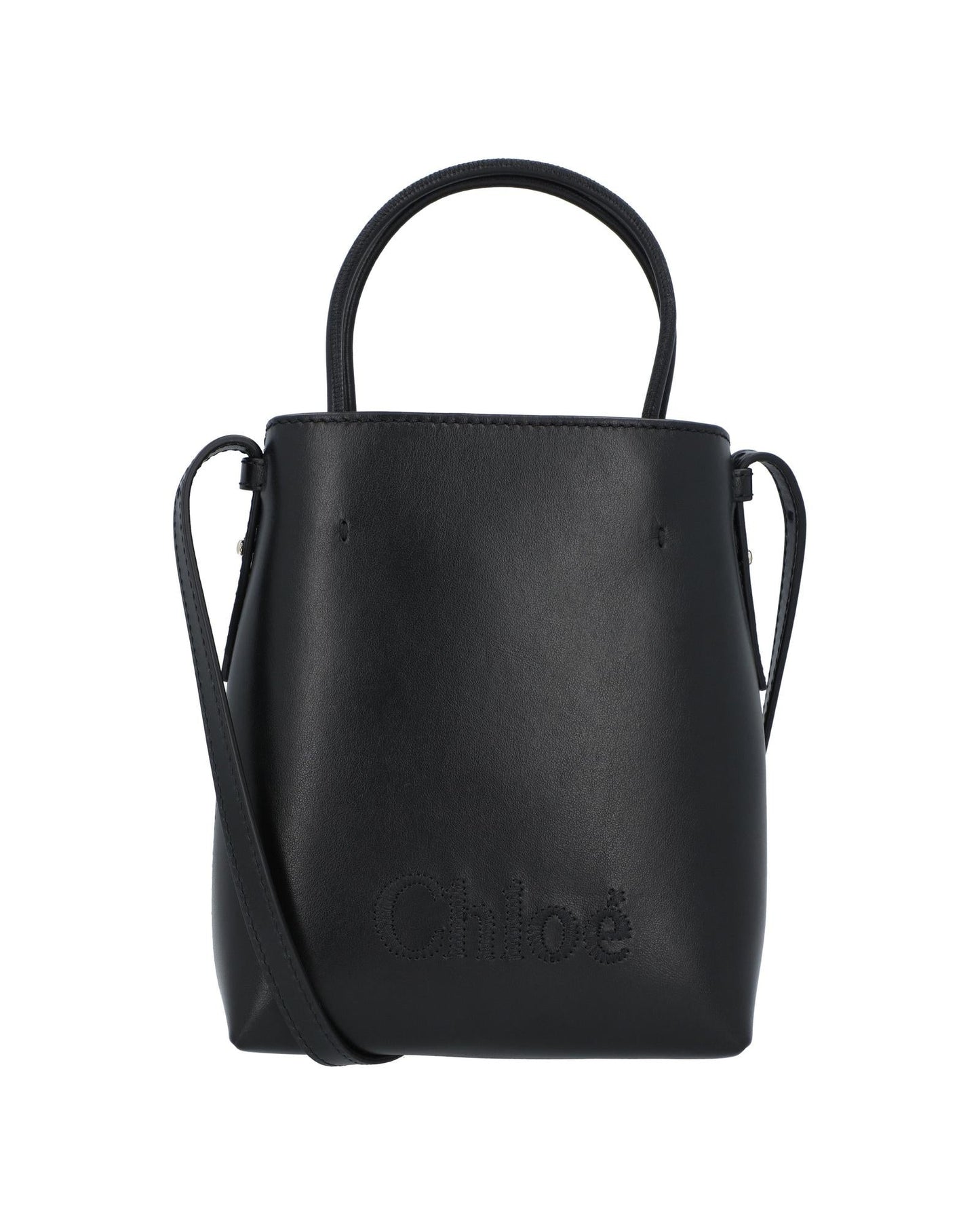 Chloe Mini Kiss Tote Bag Leather Women Black | Black ONE SIZE black | black
