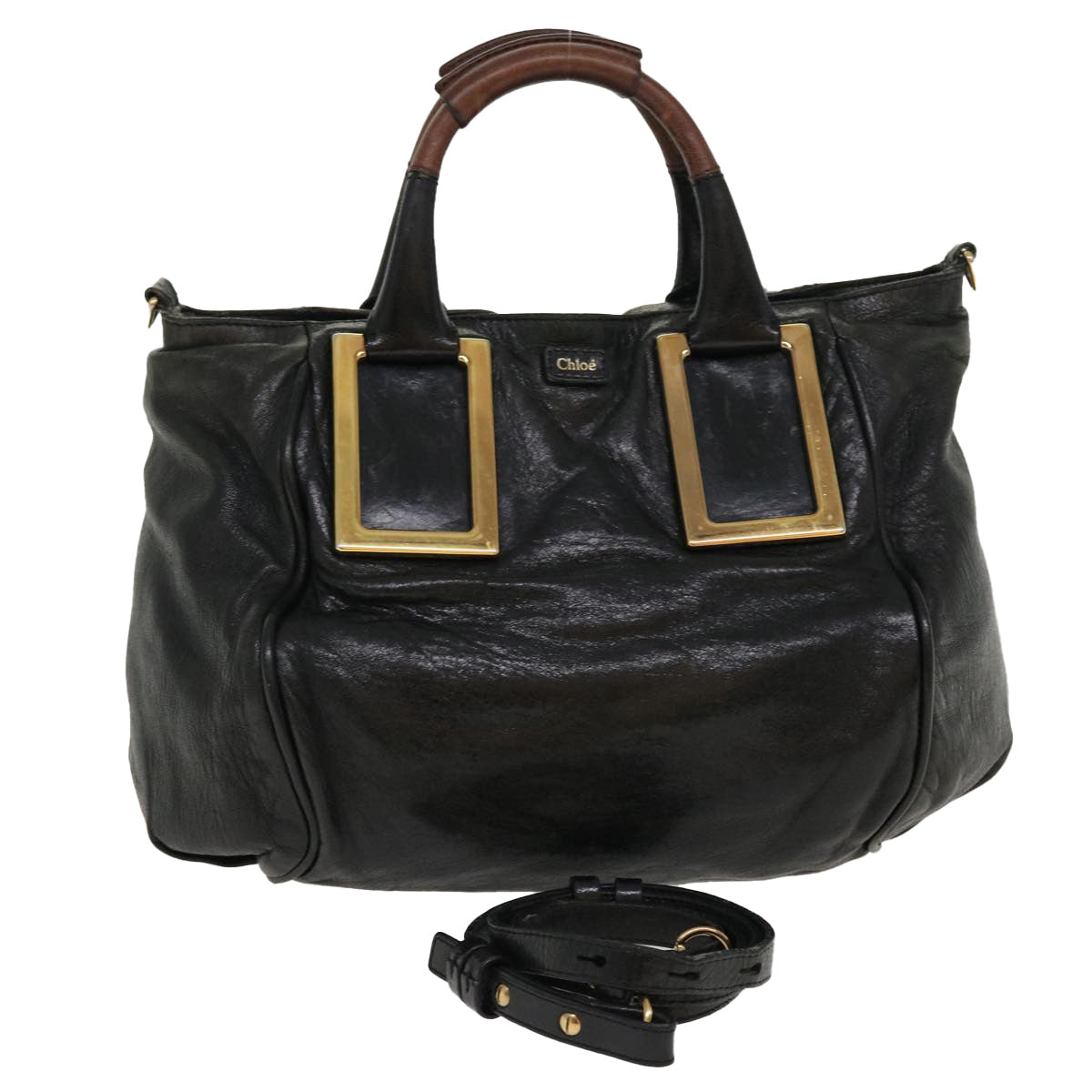 Chloe Hand Bag Leather 2way Black 39634