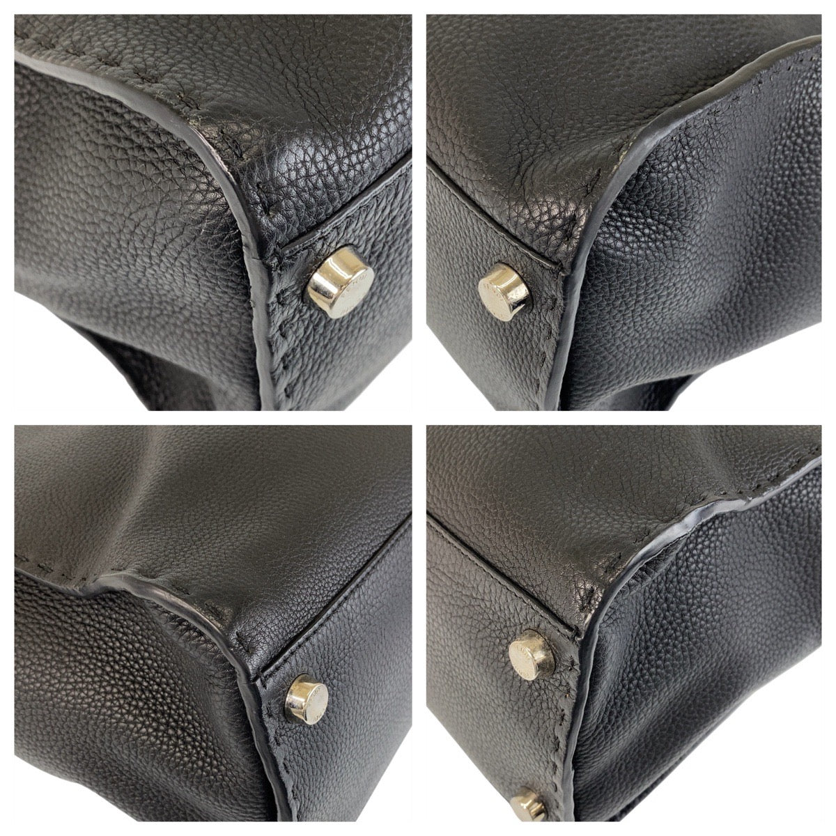 Fendi Peekaboo Leather Briefcase Black