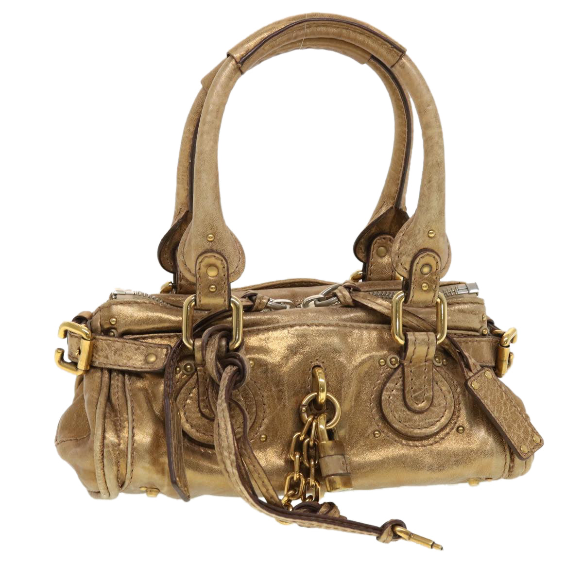 Chloe Paddington Hand Bag Leather Gold 0207515366 42584