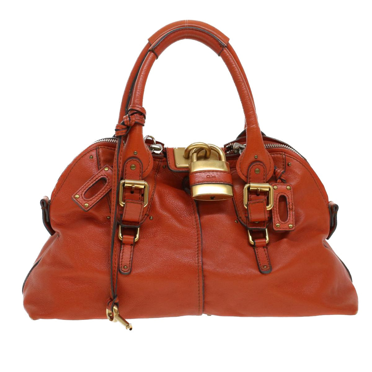 Chloe Paddington Hand Bag Leather Orange 04-07-532 44398