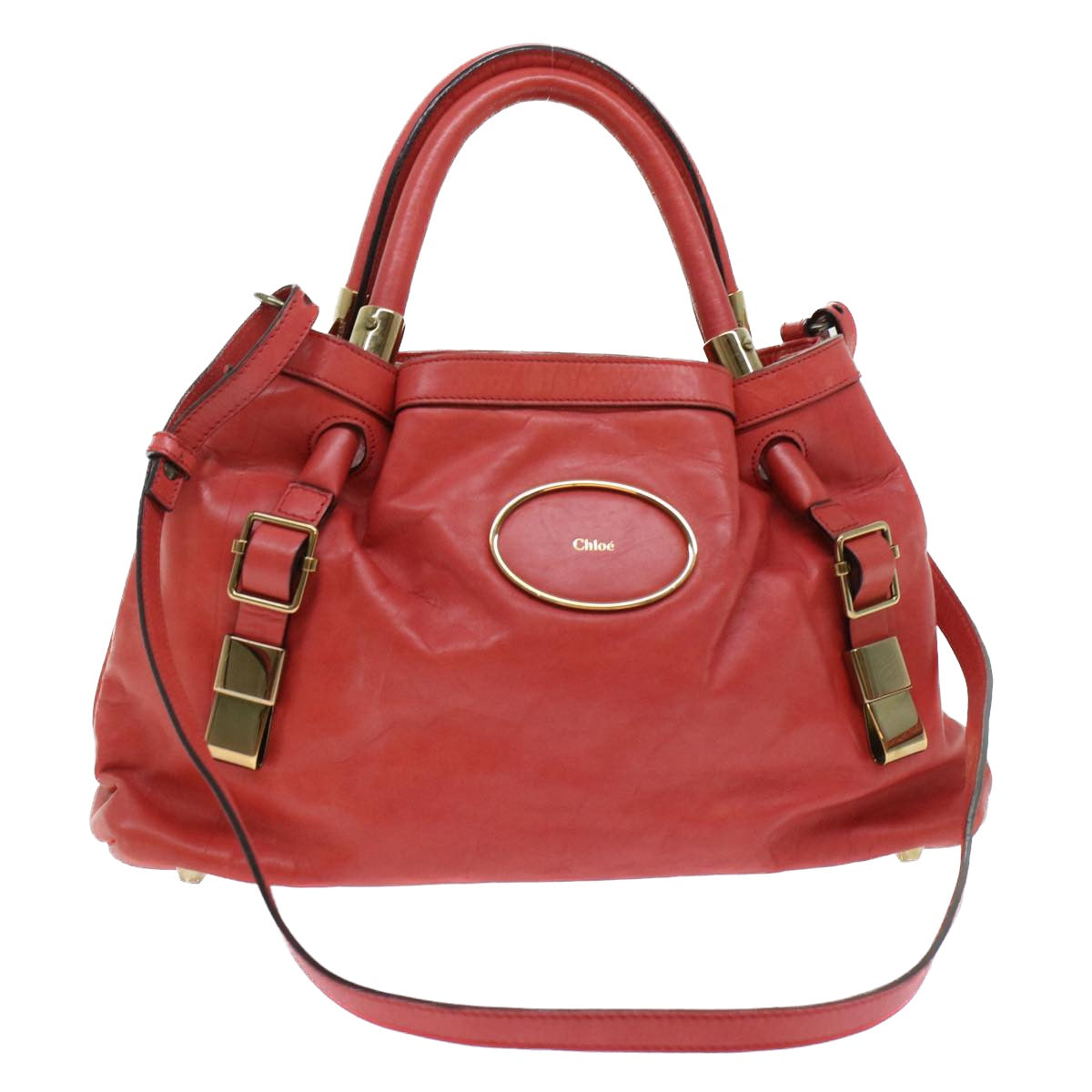 Chloe Victoria Hand Bag Leather 2way Pink 45451
