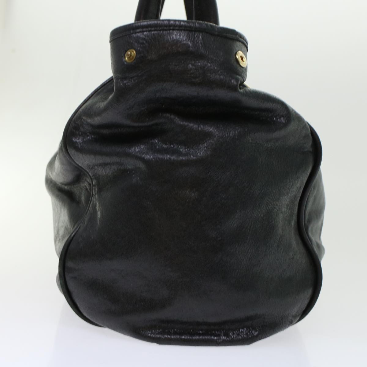 Chloe Etel Hand Bag Leather Black Brown 45881