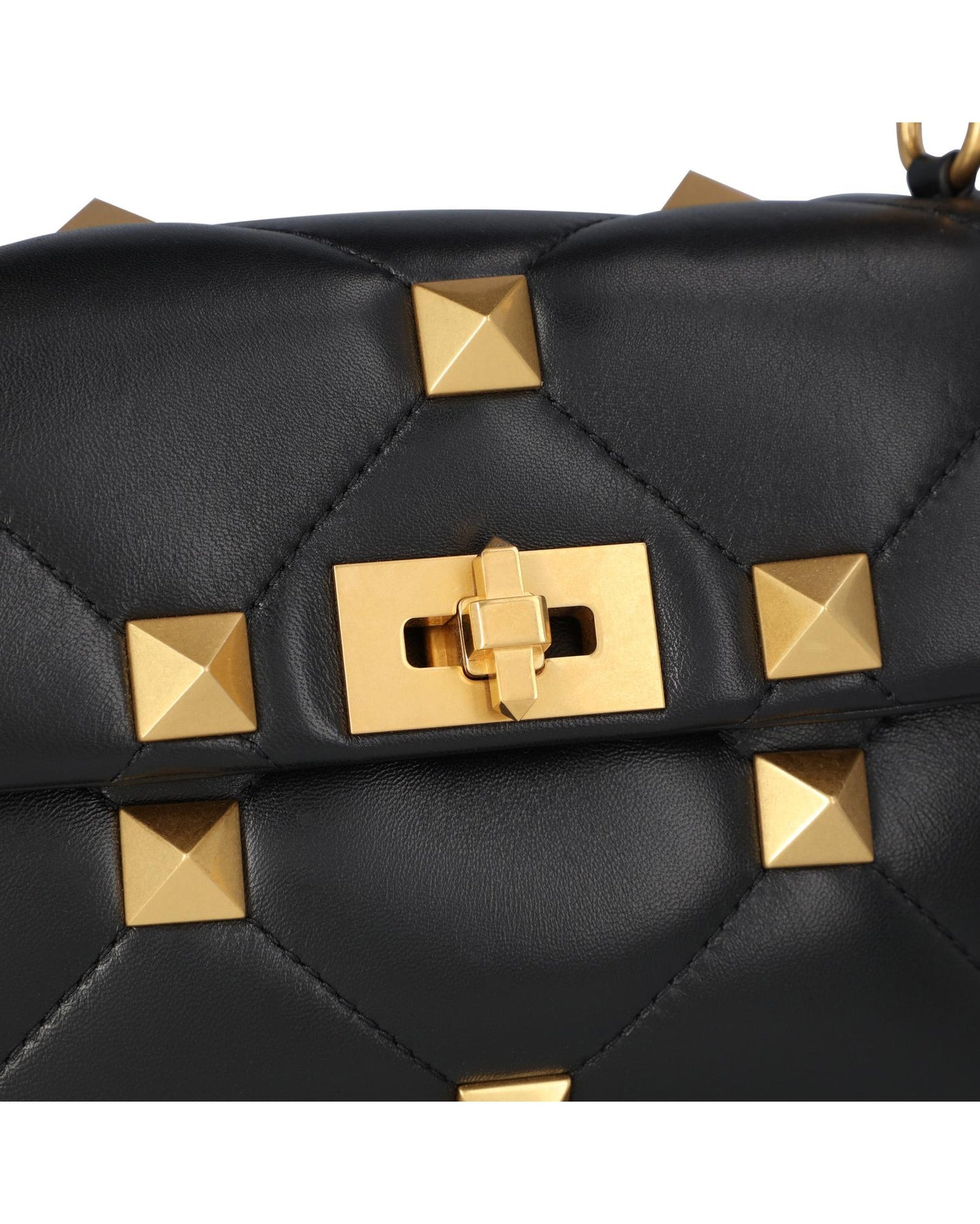 Valentino Garavani Roman Stud Shoulder Bag Quilted Women Black | Black Handbags
