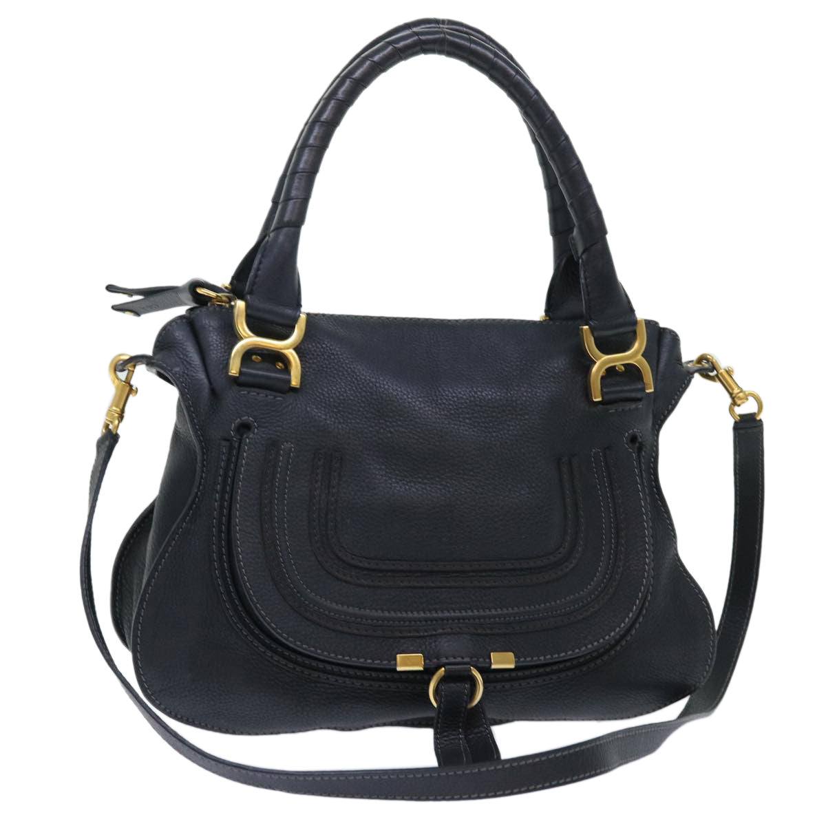 Chloe Mercy Hand Bag Leather 2way Black 04125665-27 50618