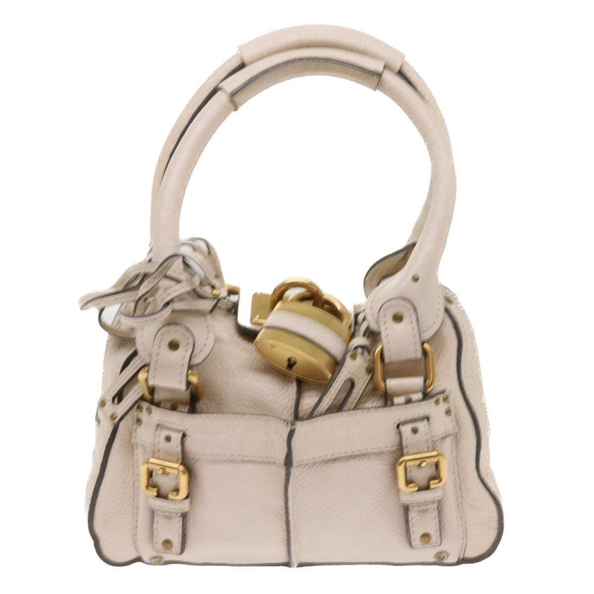 Chloe Paddington Hand Bag Leather White 01-08-53-2 54104