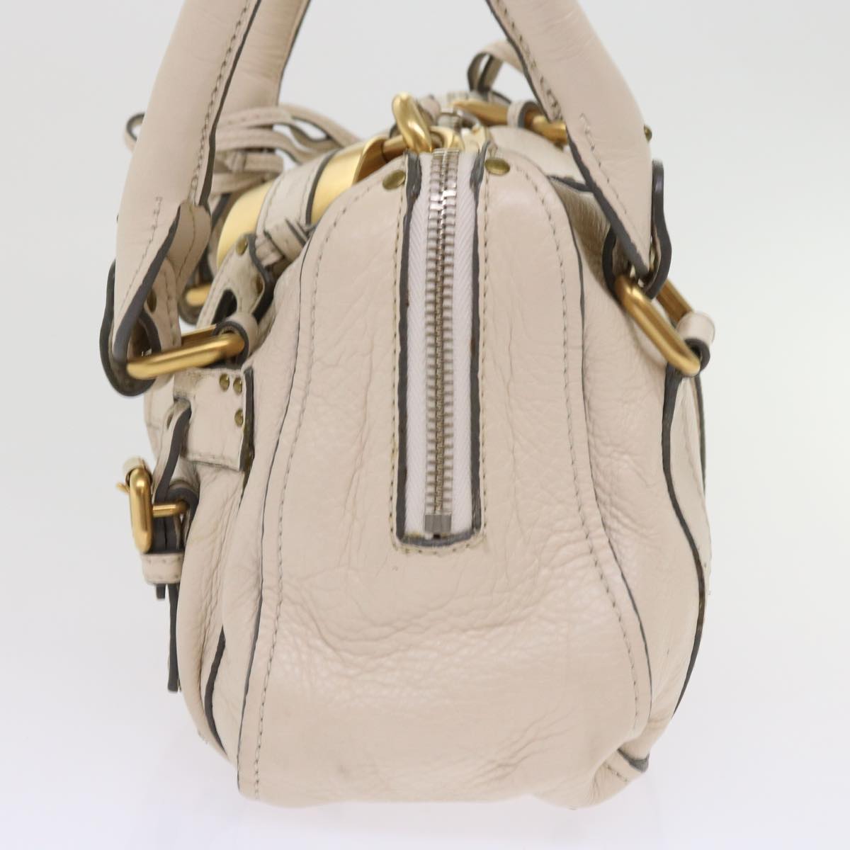 Chloe Paddington Hand Bag Leather White 01-08-53-2 54104