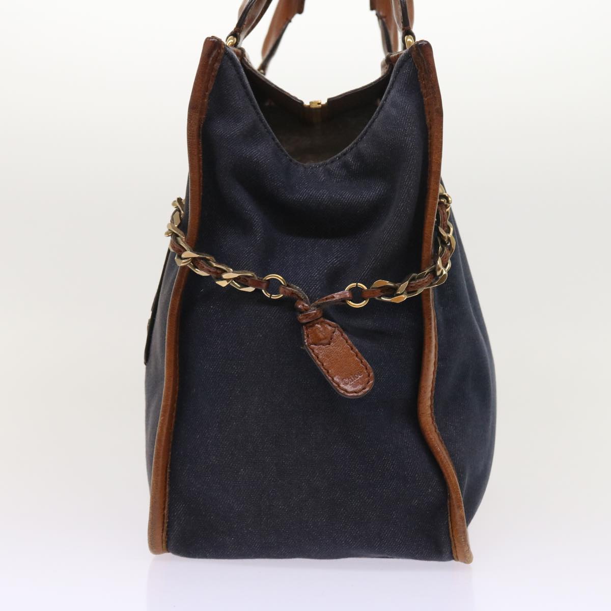 Chloe Harley Hand Bag Denim Navy 54745