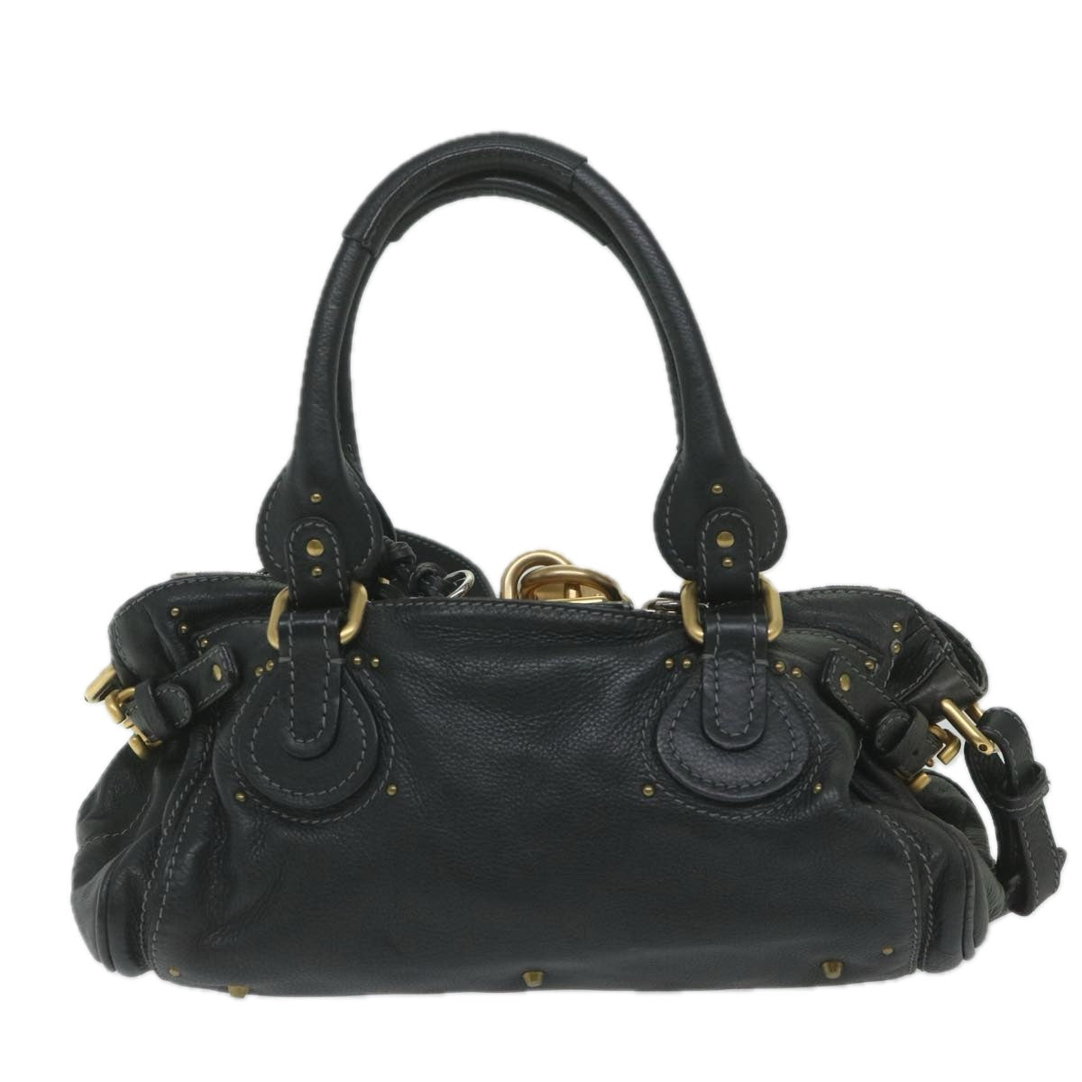 Chloe Paddington Hand Bag Leather 2way Black 60174