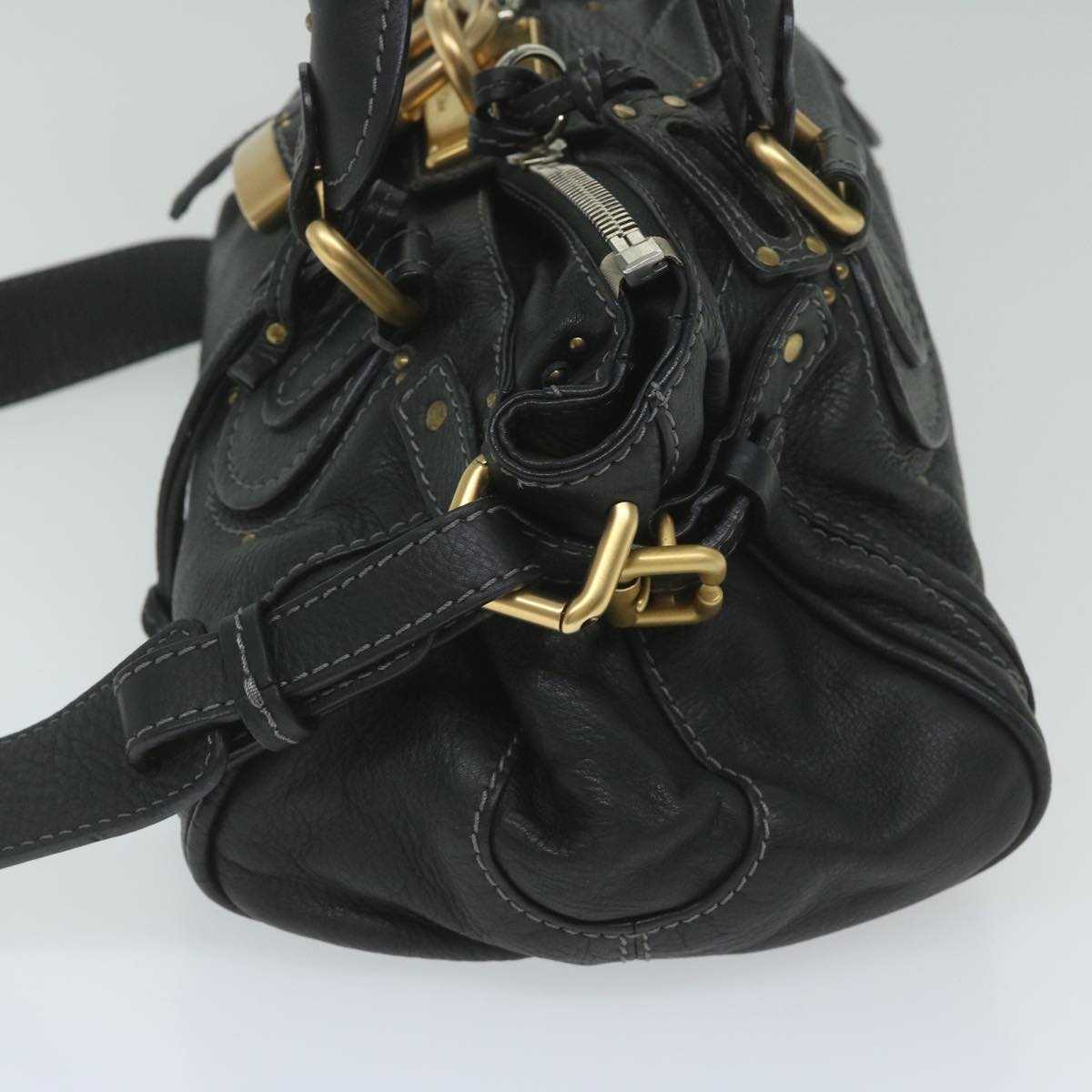 Chloe Paddington Hand Bag Leather 2way Black 60174